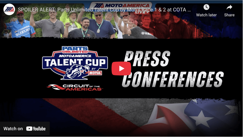 Read more about the article Video: Parts Unlimited Talent Cup By Motul Race One & Two Press Conference From Circuit of The Americas